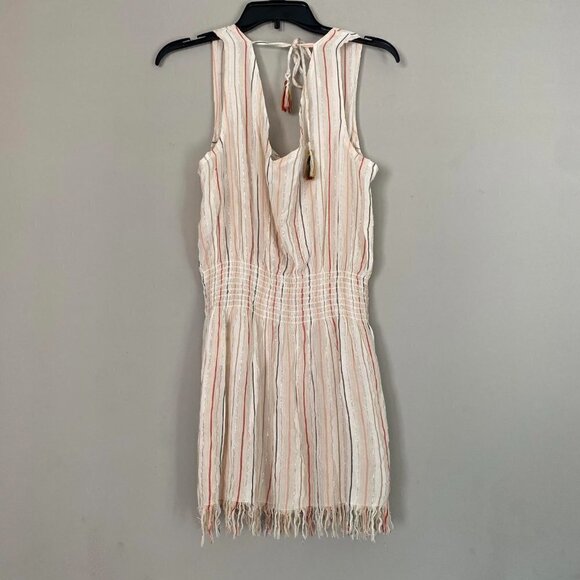Becca cream stripe tassel mini dress nwt - Picture 8 of 8